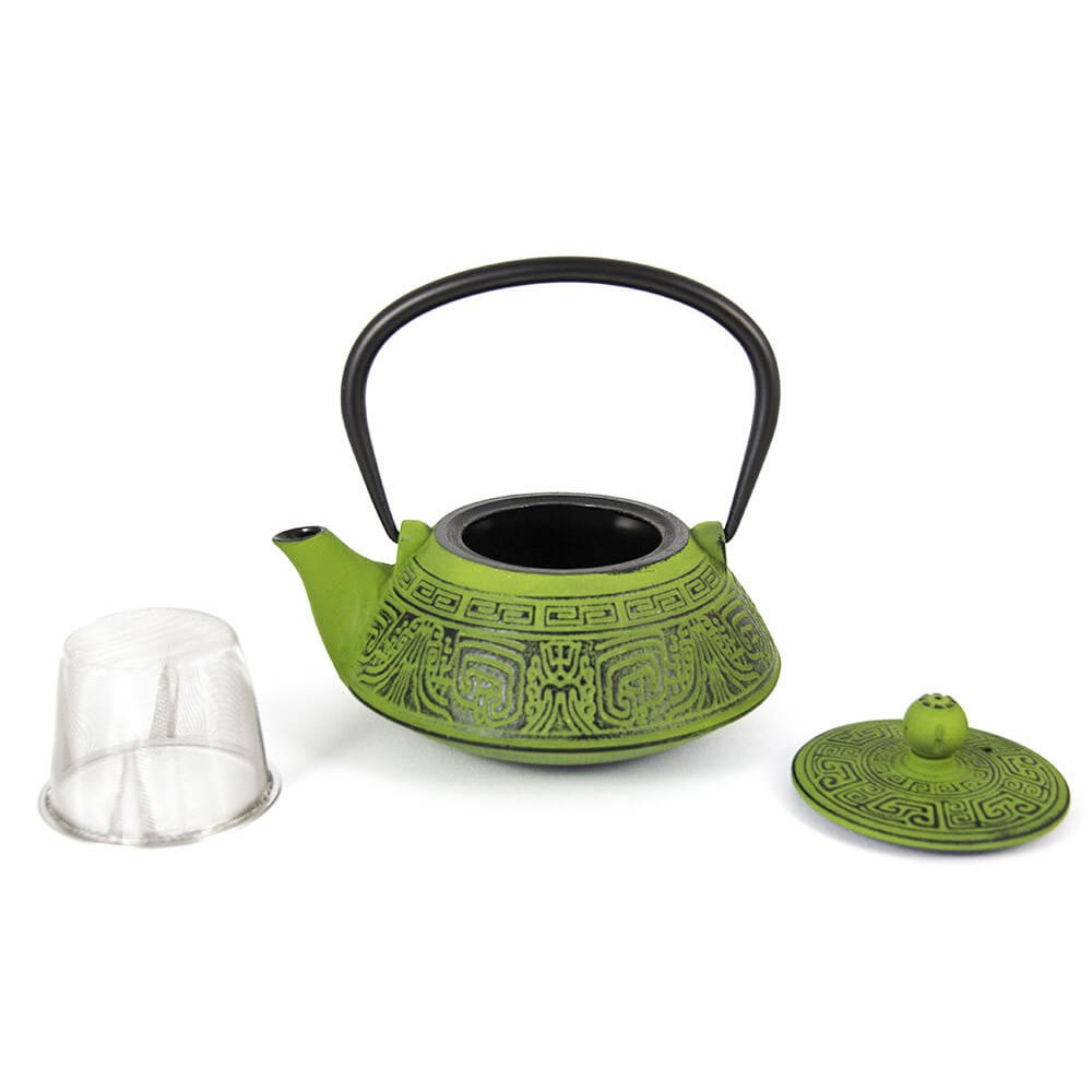 Théière En Fonte Verte 1 Litre Avec Infuseur En Acier Inoxydable - Pour Thé En Vrac - Rétention De Chaleur Optimale