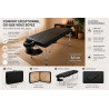 Table de massage en structure aluminium avec bords arrondis, cavité faciale très légère
