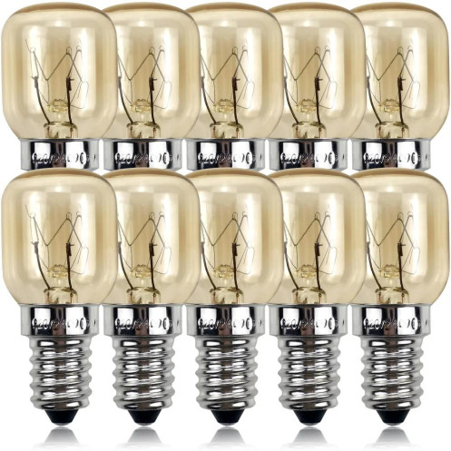 10 ampoules 15W culot E14 résistantes à 300 °C