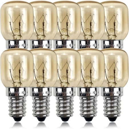 10 ampoules 15W culot E14 résistantes à 300 °C